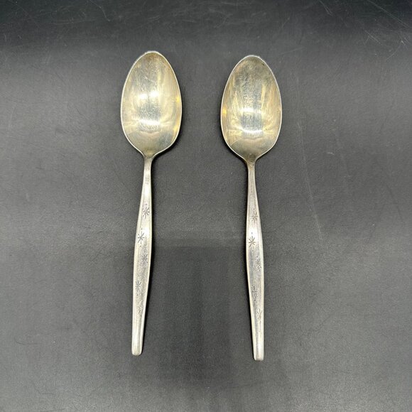 Vintage Gorham Stardust Teaspoons 1950s Sterling Silver Mid Century Atomic - Picture 2 of 10